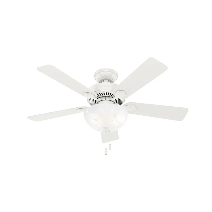 Hunter Swanson 44″ Ceiling Fan w/LED Light – Fresh White – 50905
