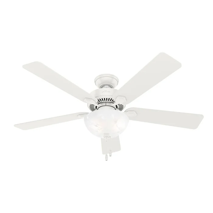 Hunter Swanson 52″ Ceiling Fan w/LED Light – Fresh White – 50908