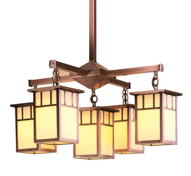 Huntington Five Light Chandelier in Antique Copper (37|HCH-4L/4-1EWO-AC)