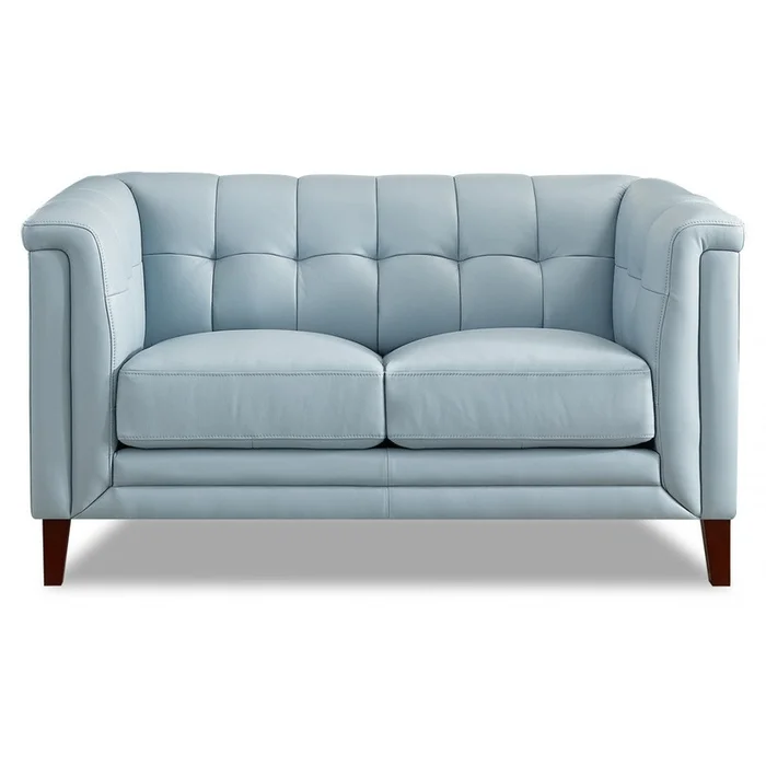 Hydeline Bodie Leather Loveseat – Spa Blue|Causeuse Bodie de Hydeline en cuir – bleu spa
