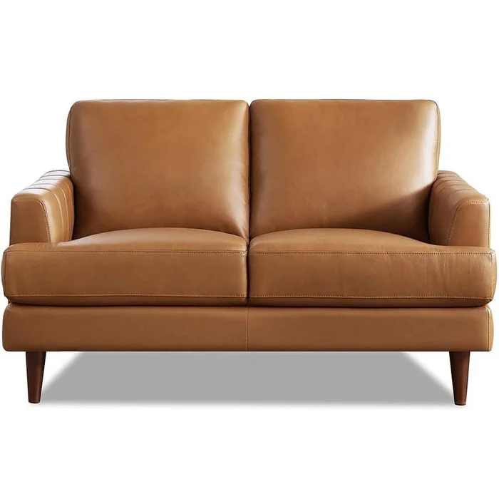 Hydeline Cassia Leather Loveseat – Brown|Causeuse Cassis de Hydeline en cuir – brune