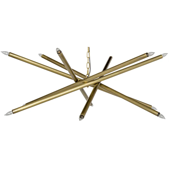 ikram chandelier, metal with brass finish