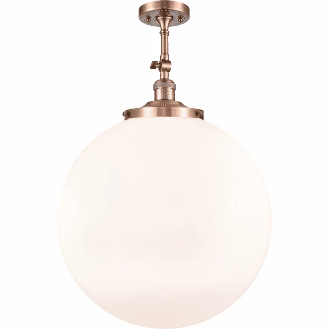 Innovations 201F-AC-G201-8 Franklin Restoration Beacon Antique Copper LED 8″ Overhead Light Fixture