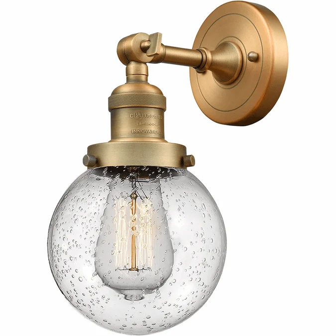 Innovations 203-BB-G204-6-LED Franklin Restoration Beacon Contemporary Brushed Brass LED Lamp Sconce