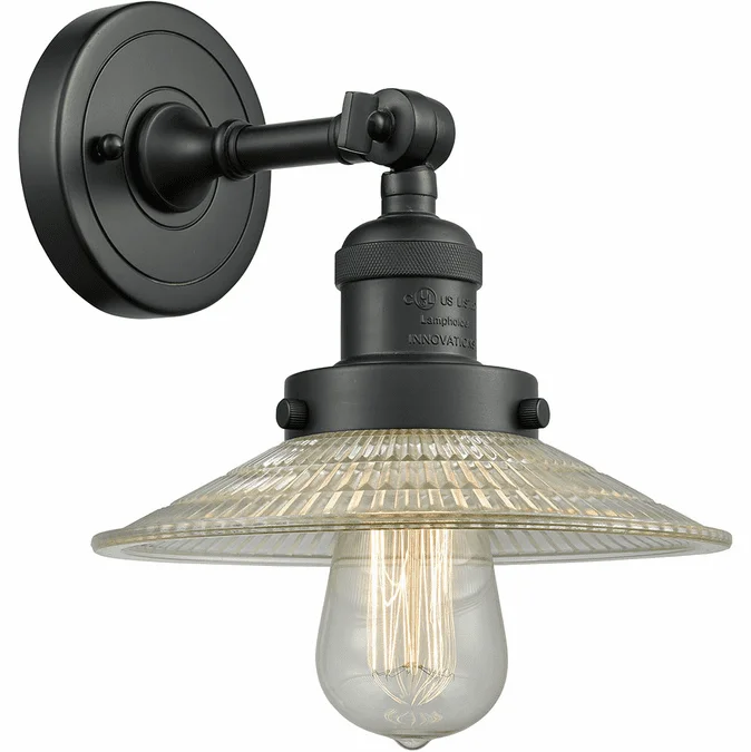 Innovations 203-BK-G2 Franklin Restoration Halophane Matte Black LED Lighting Sconce