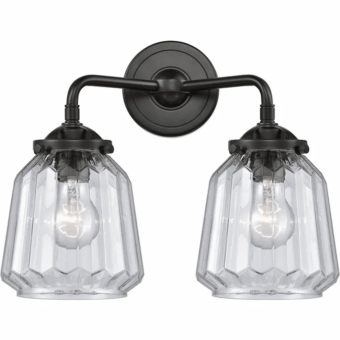 Innovations 284-2W-OB-G142-LED Nouveau Chatham Contemporary Oil Rubbed Bronze LED 2-Light Bath Light Fixture
