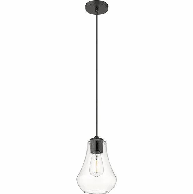 Innovations 490-1P-BK-G572-7 Fairfield Matte Black Clear Fairfield LED Mini Pendant Hanging Light