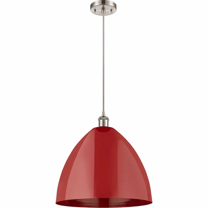 Innovations 516-1P-SN-MBD-16-RD Ballston Plymouth Dome Brushed Satin Nickel LED Pendant Lighting