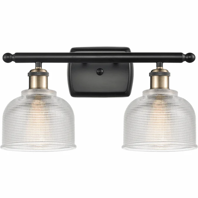 Innovations 516-2W-BAB-G412 Ballston Dayton Black Antique Brass LED 2-Light Bathroom Sconce