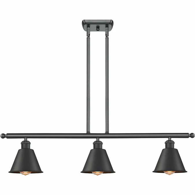 Innovations 516-3I-BK-M8 Ballston Smithfield Matte Black LED Kitchen Island Light Fixture