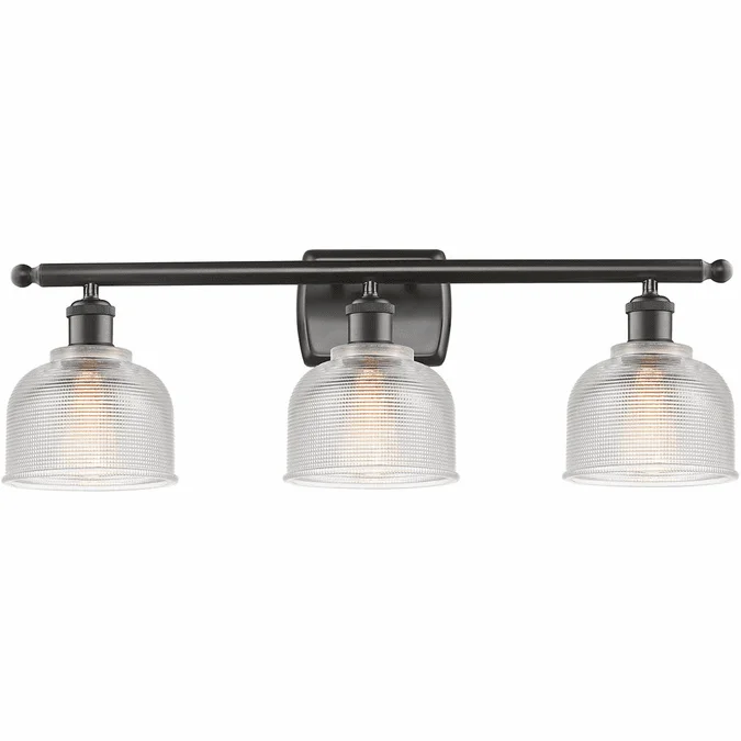 Innovations 516-3W-OB-G412 Ballston Dayton Oil Rubbed Bronze LED 3-Light Bathroom Light Sconce