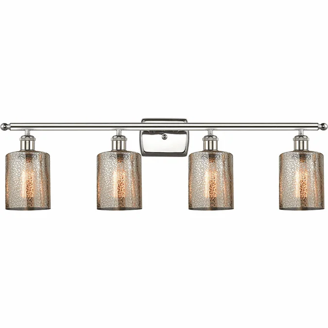 Innovations 516-4W-PN-G116 Ballston Cobbleskill Brushed Brass LED 4-Light Bathroom Wall Sconce