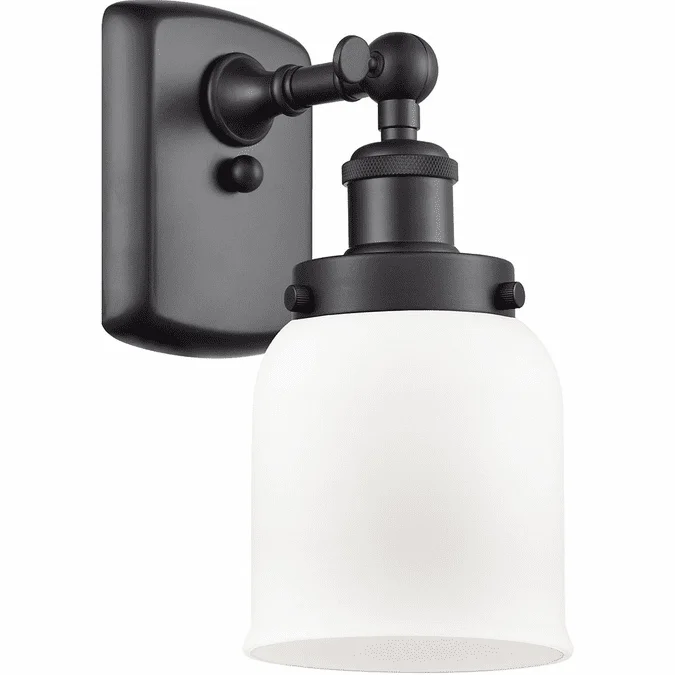 Innovations 916-1W-BK-G51 Ballston Small Bell Contemporary Matte Black Wall Light Sconce