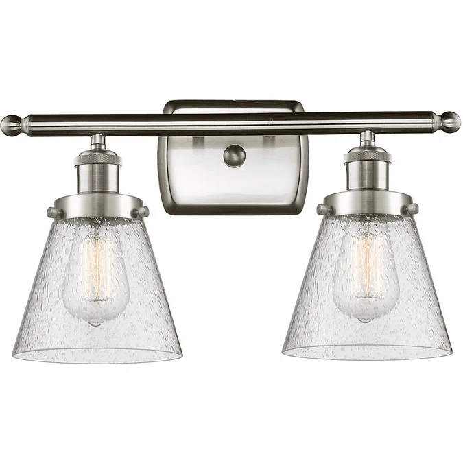 Innovations 916-2W-SN-G64-LED Ballston Small Cone Contemporary Brushed Satin Nickel LED 2-Light Bath Sconce