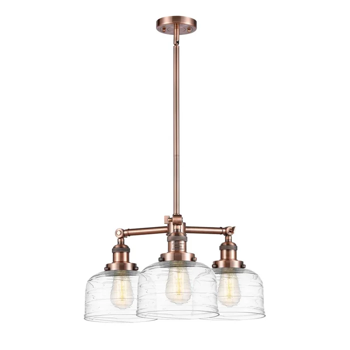 Innovations Bell LED Large Chandelier – Antique Copper – 207-AC-G713-LED