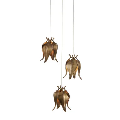 Iota Collection Three Light Pendant in Antique Brass (142|9000-1020)