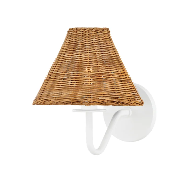 Issa 1-Light Wall Sconce in Textured White by TALI ROTH 16.5L x 8W x 9.75H