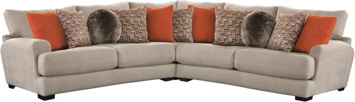 Jackson Ava 3pcs Sectional Set with USB Port in Cashew