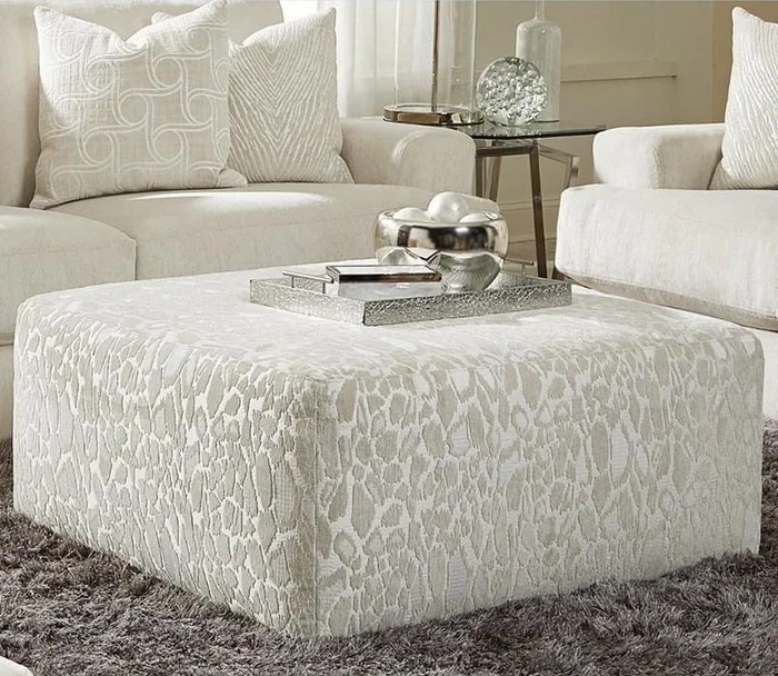 Jackson Lamar Cocktail Ottoman in Cream 4098-12/2266/6