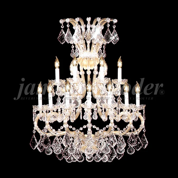 James Moder 91811GL22 Maria Theresa Grand Crystal Gold Lustre Wall Mounted Lamp