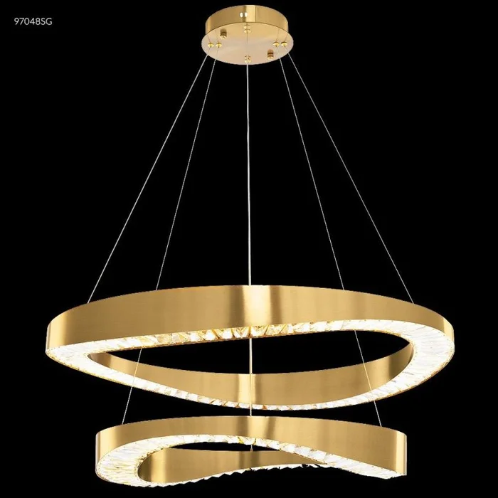 James R. Moder Contemporary Collection Crystal Chandelier in Satin Gold 97048SG22