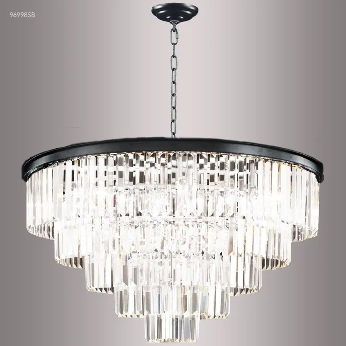 James R. Moder Contemporary Europa Collection Crystal Chandelier in Satin Black 96998SB22