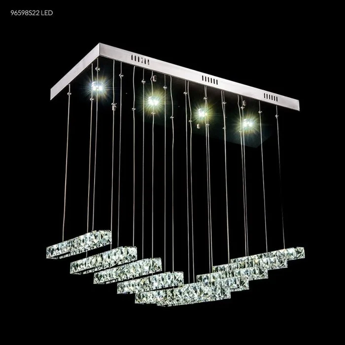 James R. Moder Galaxy Collection Acrylic Chandelier in Silver 96598S22LED