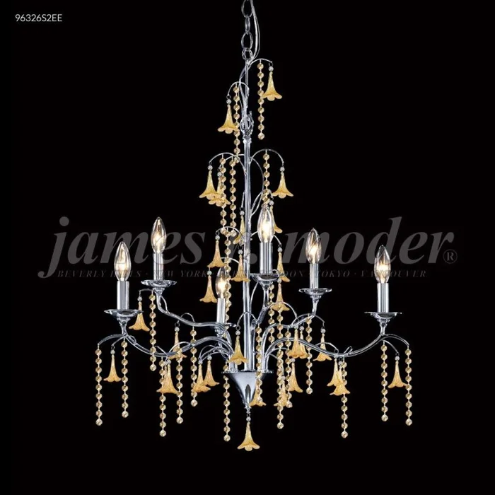 James R. Moder Murano Collection Crystal Chandelier in Aged Gold 96326AG22E