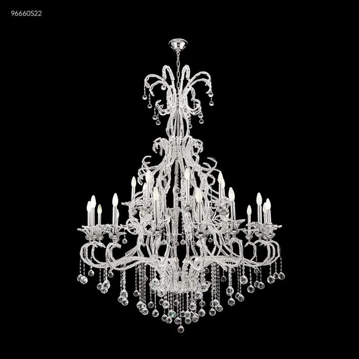 James R. Moder Pearl Collection Crystal Chandelier in Silver 96660S22