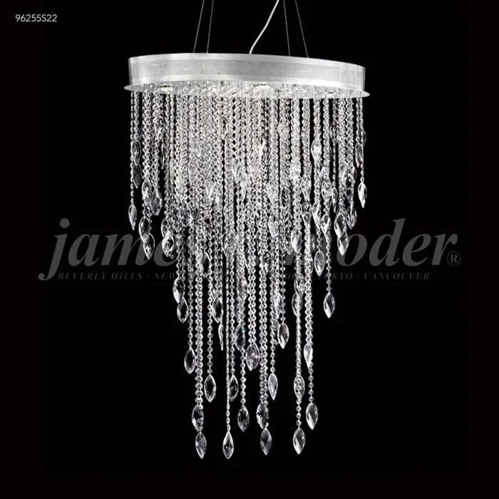 James R. Moder Sculptured Crystal Leaf Collection Crystal Chandelier in Silver 96255S22