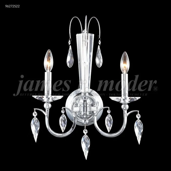 James R. Moder Sculptured Crystal Leaf Collection Crystal Chandelier in Silver 96272S22