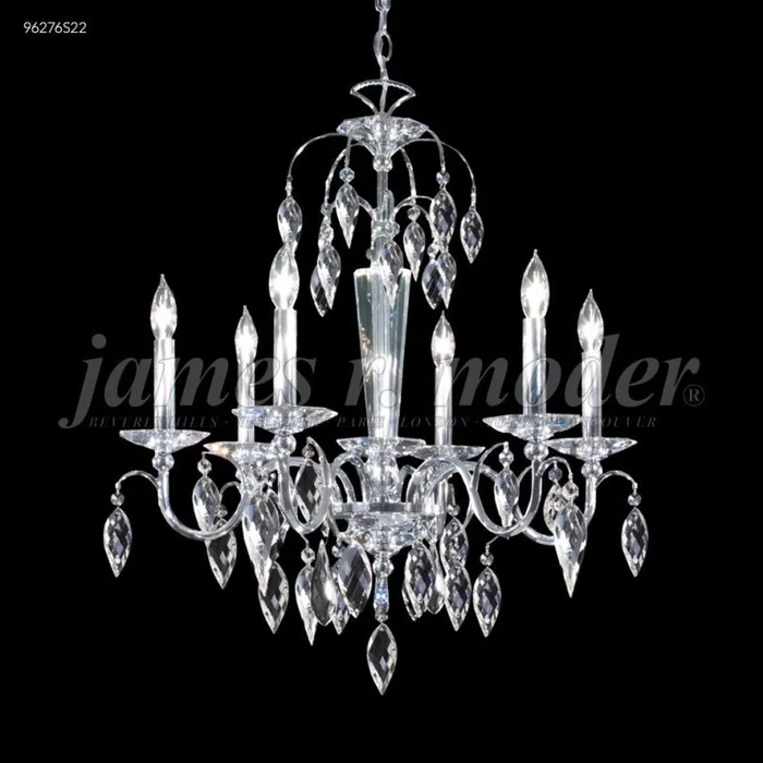James R. Moder Sculptured Crystal Leaf Collection Crystal Chandelier in Silver 96276S22
