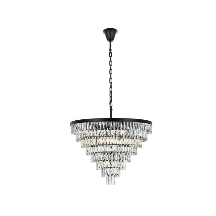 josephine 36 inch round chandelier in black