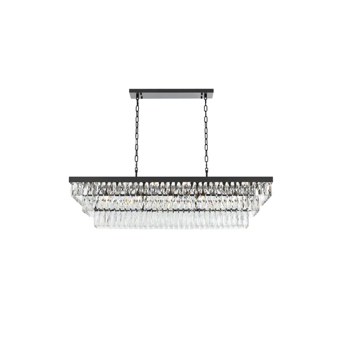 josephine 48 inch rectangular chandelier in black