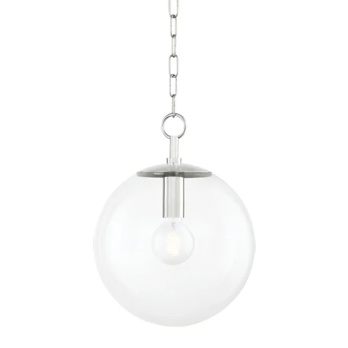 Juliana 1-Light Pendant in Polished Nickel 6L x 11.5W x 15.25H
