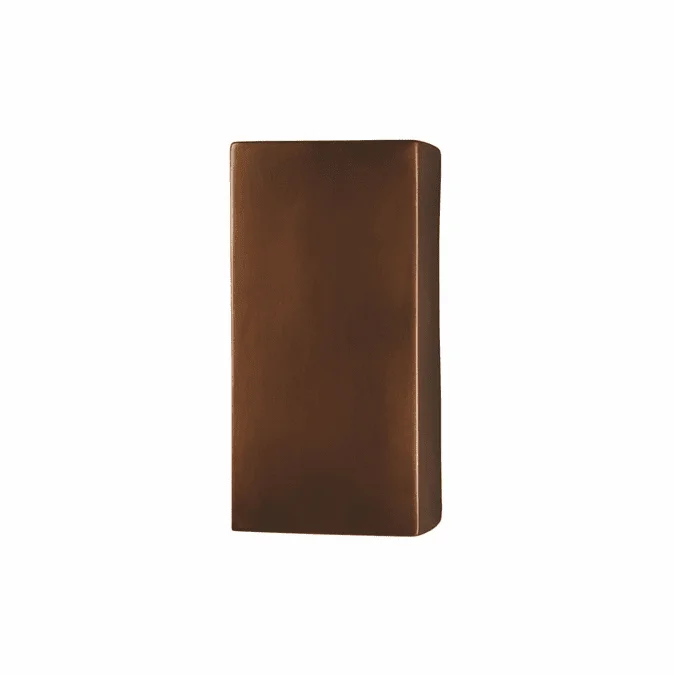 Justice Design CER-0955W Ambiance Large Rectangle Contemporary Ceramic LED Outdoor Wall Light Sconce