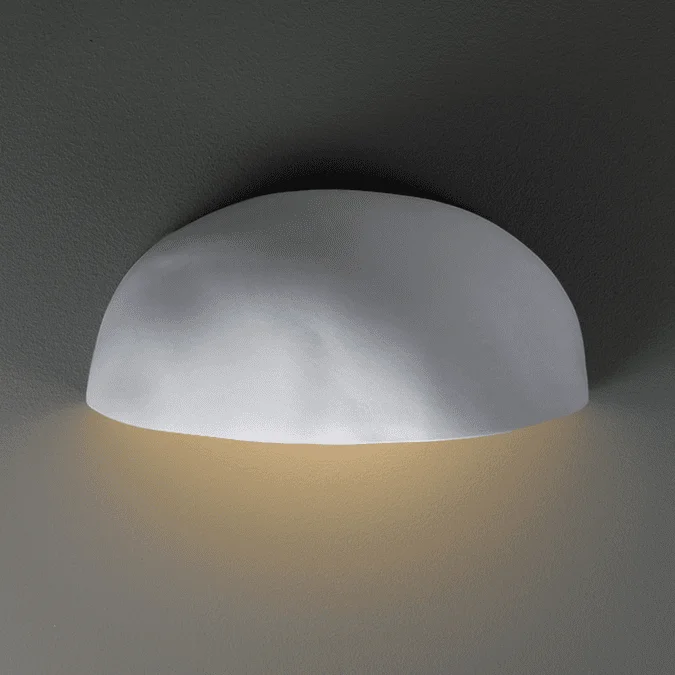 Justice Design CER-2190W-BIS Ambiance Zia – Downlight (Outdoor) Contemporary Bisque LED Outdoor Ceramic Wall Sconce Lighting