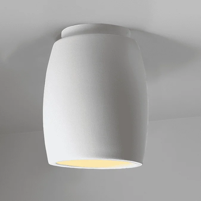 Justice Design CER-6130W Radiance Curved Contemporary Ceramic LED Outdoor Flush Mount Ceiling Light Fixture