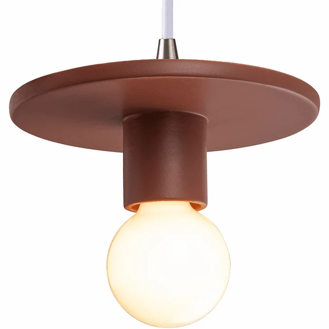 Justice Design CER-6320-CLAY-NCKL-WTCD Radiance Canyon Clay Mini Ceiling Pendant Light