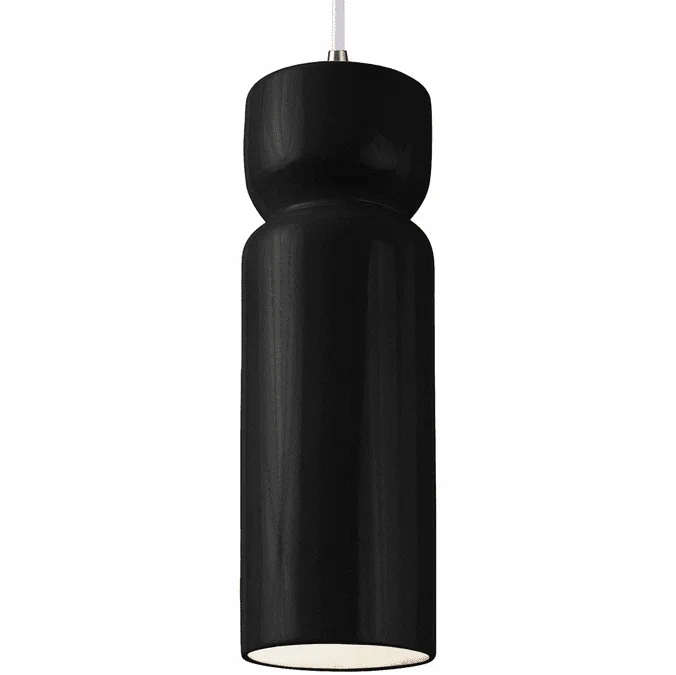 Justice Design CER-6510-BLK-ABRS-WTCD Radiance Gloss Black Mini Hanging Light