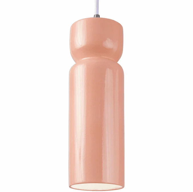 Justice Design CER-6510-BSH-CROM-WTCD Radiance Gloss Blush Mini Pendant Light Fixture