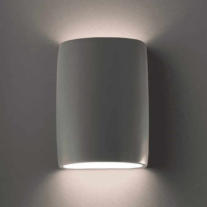 Justice Design CER-8858-PWGN Ambiance Large Wide Cylinder Modern Pewter Green LED Ceramic Light Sconce