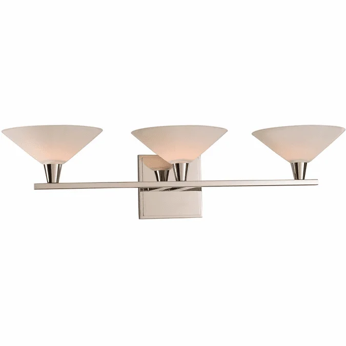 Kalco 315133PN Galvaston Polished Nickel LED 3-Light Bathroom Wall Light Fixture