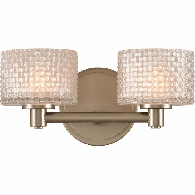 Kalco 315532SN Willow Modern Satin Nickel LED 2-Light Bathroom Lighting Fixture