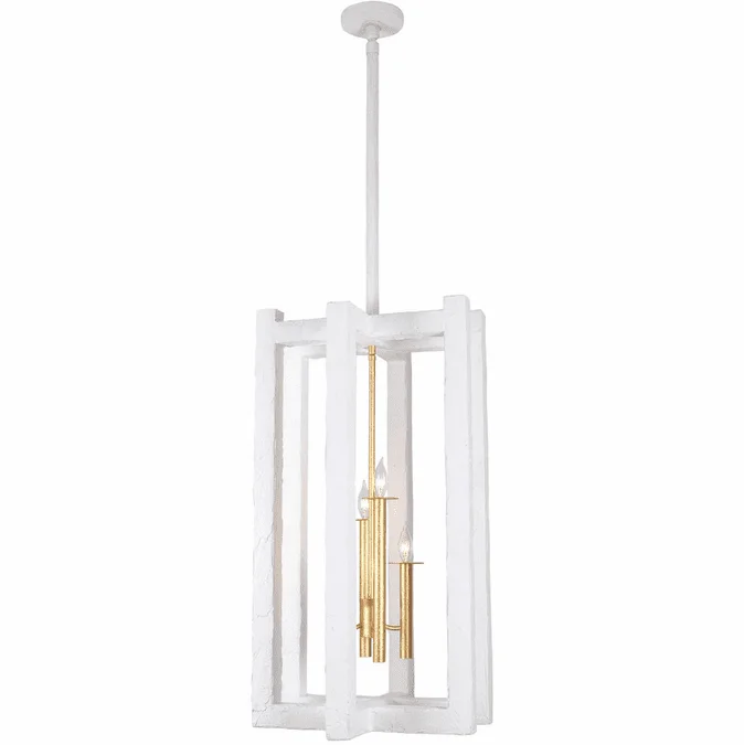 Kalco 522251SGLW Duo Contemporary Soft Gold and White Foyer Lighting Fixture