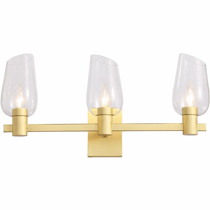 Kanova & Company KWS0103-3NB Calabria Contemporary Louise Brass 3-Light Bathroom Light