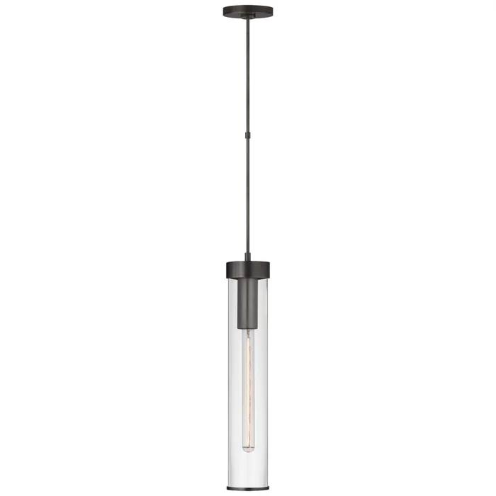 Kelly Wearstler Liaison Long Pendant in Bronze with Clear Glass Ceiling Light W3.5″