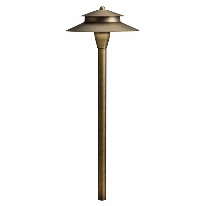 Kichler 15480CBR Contemporary Centennial Brass Halogen Line Voltage Exterior Path Light