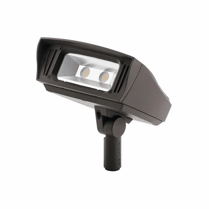 Kichler 16224AZT Landscape LED Modern Line Voltage Textured Architectural Bronze LED Outdoor Landscape Light C-Series 3000K 52W Medium Flood Knuckle Mount