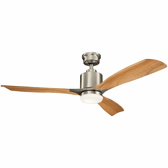 Kichler 300027BSS Ridley II Brushed Stainless Steel Medium Oak 52″ Indoor Ceiling Fan